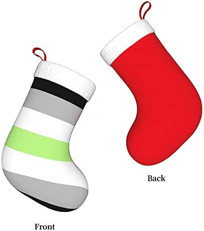 QG ZZX Божиќни чорапи со бело супер меко кафушка манжетна Агенда за гордост знаме Божиќни чорапи Божиќни украси порибување