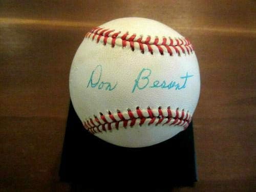Дон Бесент 1955 година WSC Бруклин Доџерс стомна потпишана автоматска бејзбол JSA LOA - Автограмски бејзбол