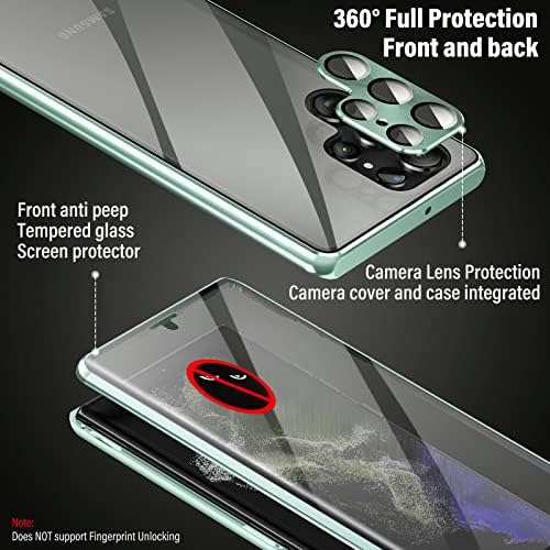 Кумвум Случај Против Ѕиркање За Приватност За Samsung Galaxy S23 Ултра Цело Тело Калено Стакло Заштитник На Екранот Магнетски