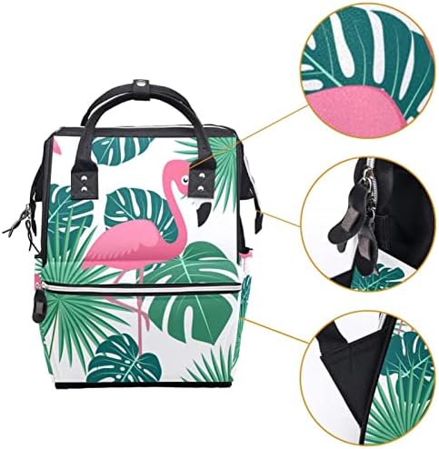 Фламинго тропска палма џунгла Монстера остава ранец за торбичка за пелена бебе бебето Nappy Променливите торби со повеќе функции