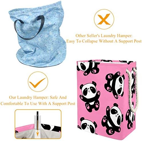 Нехомер панда Бебе шема 300D Оксфорд ПВЦ водоотпорна облека ја спречува големата корпа за перење за ќебиња играчки за облека