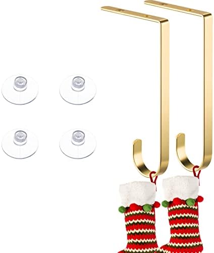 Hotop Божиќни држачи за порибување куки куки камин мантил украси закачалки за порибување клипови држачи со вшмукување чаши лепила