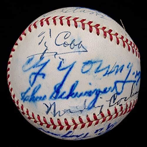 Хоф Легенди Ty Cobb Jimmie Foxx Cy Young Mel Ott Rogers Hornsby потпишан топка JSA - Автограмски бејзбол