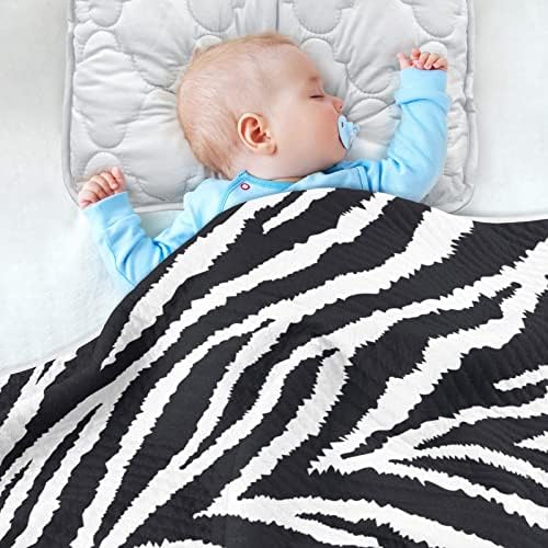 Пигсали црна бела зебра кожа бебешки ќебиња 30 x 40 во африкански животински светски дете ќебе ќебето за новороденчиња ќебе