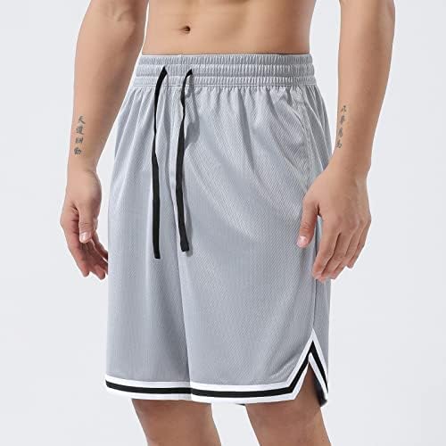 Aopaosp активни атлетски шорцеви за мажи кои трчаат, кошаркарски шорцеви мажи со џебови од патент