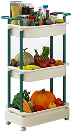 TOMYEUS Multifunction кујнски складиште за складирање со тркала овошје зеленчук лавици пластична корпа за складирање
