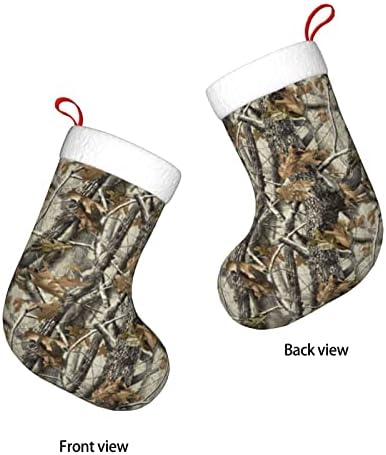 Аугсентер Божиќни чорапи со камуфлажа со камоново лисја од двострана камин што виси чорапи