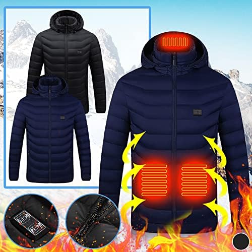 Загревање на USB јакни Електрични загреани палто јакна со качулка зимски термички топли топки мажи машка јакни