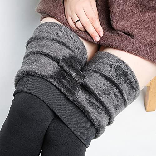Iius Fleece Leded Healsенски женски зимски топли термички хеланки со високи половини затегнати панталони меки поставени панталони