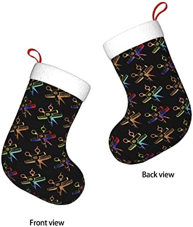Аугенски Божиќни чорапи за ножици за ножици за коса со двојно еднострано камин што виси чорапи